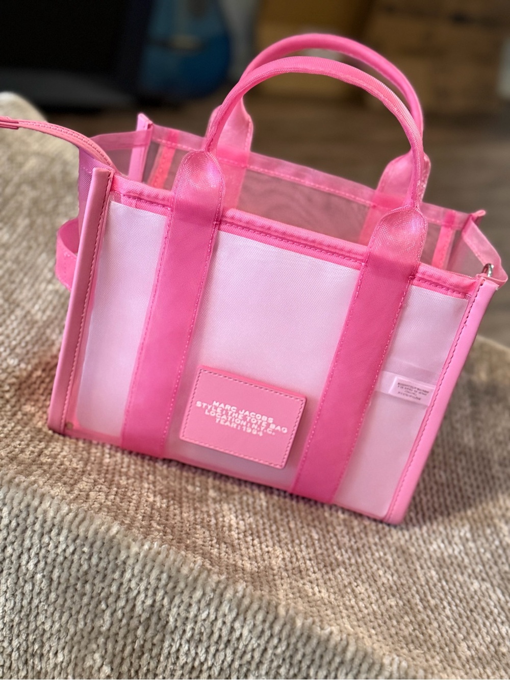 Marc Jacobs Pink Transparent 'The Tote Bag' Mini Tote - Picture 3 of 5